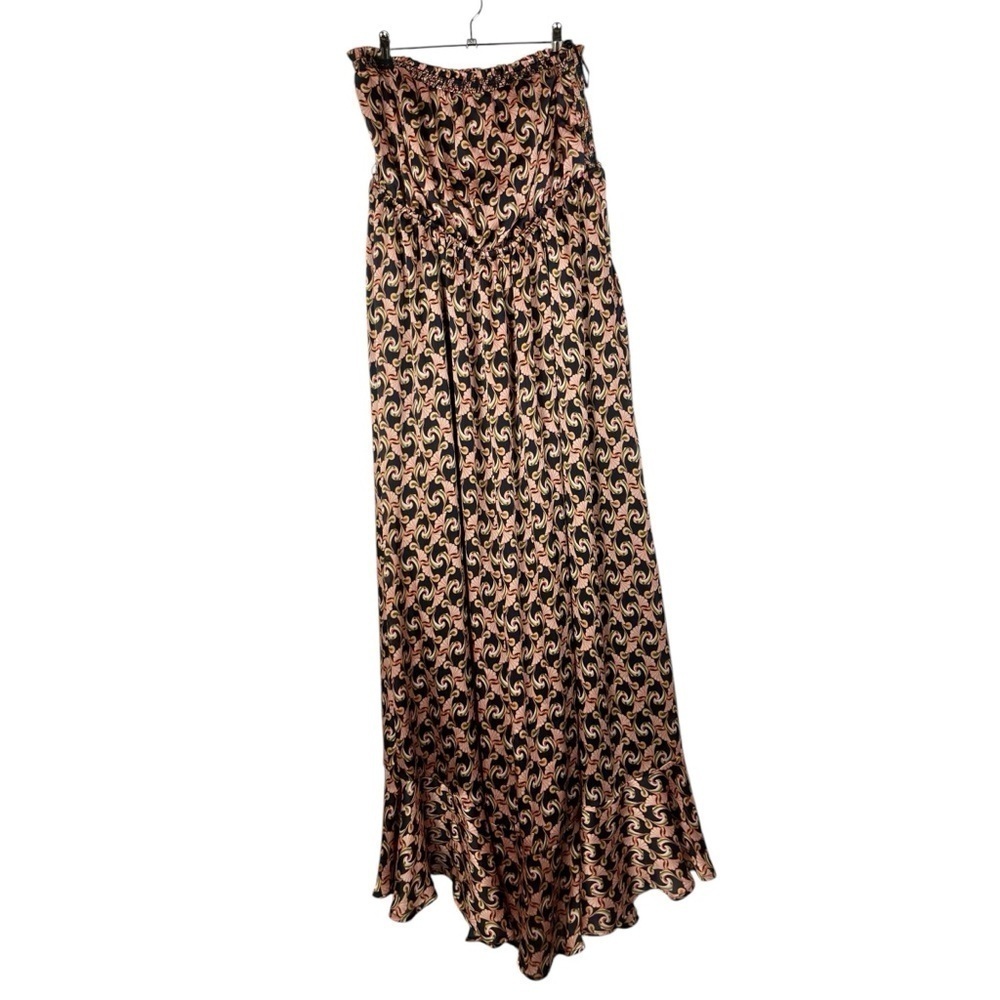 The Webster Miami X Target Blue & Pink Swirl Strapless Ruffle Maxi Dress XL